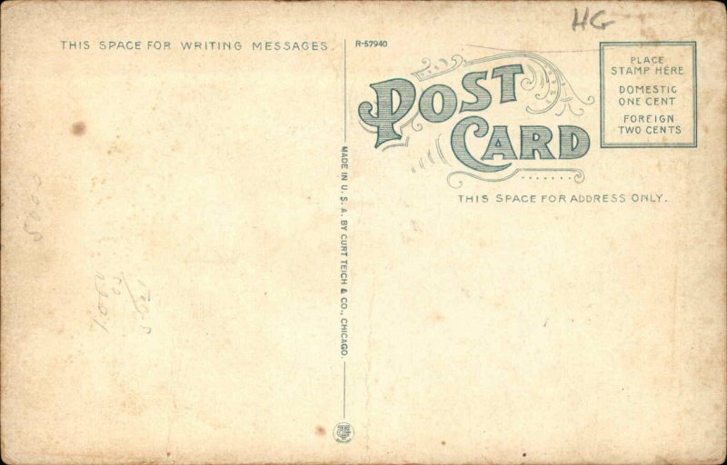 Chicago Illinois IL Hamlet Inn Interior Vintage Postcard