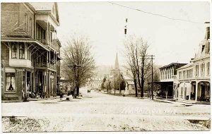 Marathon NY Dirt Street View General Store 1908 PPC Real Photo Postcard