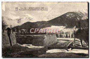 Mont Louis Post Card Ancient The walls and the chain of Pyrenees