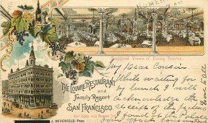 Pvt Mailing Card Louvre Restaurant & Family Resort San Francisco CA posted 1903