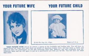 Humour Vintage Arcade Card Your Future Wife Will Be An Actress