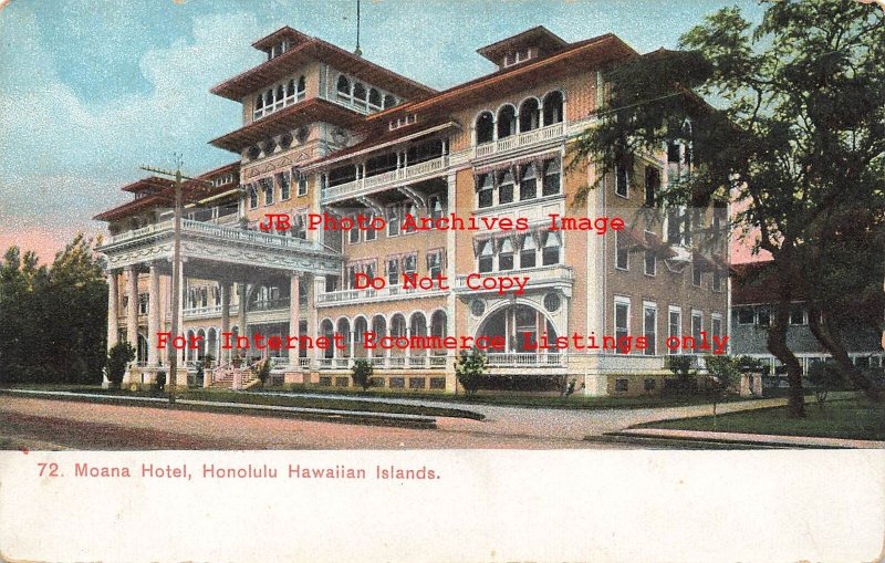 HI, Honolulu, Hawaii, Moana Hotel, Exterior View, PMC, Island Curio No 72