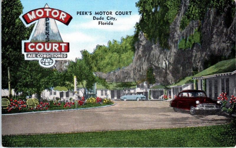 DADE CITY, FL Florida  PEEK'S MOTOR COURT  c1950s  Linen  Roadside   Postcard