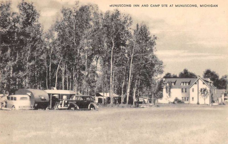 Munuscong Michigan Munuscong Inn and Camp Site Vintage Postcard AA37013