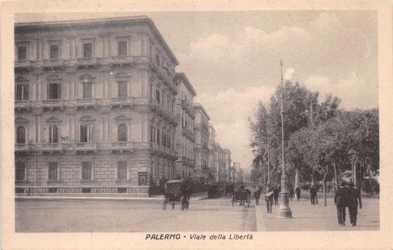 PALERMO SICILY ITALY VIALE della LIBERTA POSTCARD 1910s