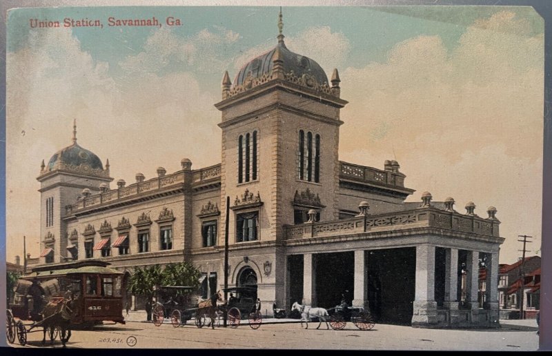 Vintage Postcard 1907-1915 Union Station, Savannah, Georgia (GA)