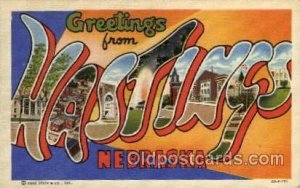 Hastings, Nebraska Large Letter Town 1948 postal used 1948