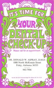 Dr. Donald Aspray Dentist~Appointment Reminder Postcard Mailed 1976