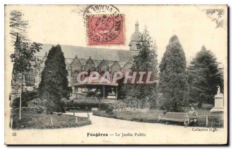 Old Postcard Fougeres The Public Garden