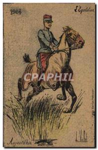 Old Postcard Militaria 1904 L & # 39equitation Horse