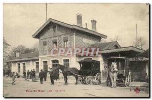 Parc Saint Maur Old Postcard The TOP station (caleche horses)