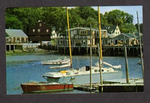 ME Harbor Sailboats Kennebunkport Maine Postcard