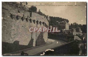 Old Postcard Morlaix Walls of Old Fortifications and Quartier du Chateau