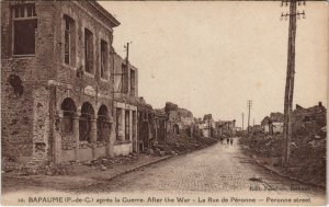 CPA BAPAUME aprés la Guerre-After the war-La Rue de Péronne (45657)