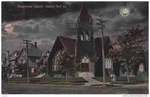 Night View, Presbyterian Church, Asbury Park, New Jersey, PU-1913