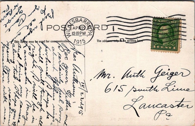 Postcard Post Office Wilkes Barre PA 1915