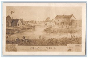 Chicago Illinois IL Postcard RPPC Photo River Bridge Scene Horse House Cabin