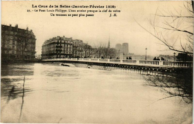 CPA PARIS Crue de la Seine 1910 Pont Louis Philippe (579245)