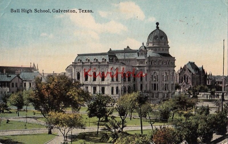 Postcard Ball High School Galveston Texas TX