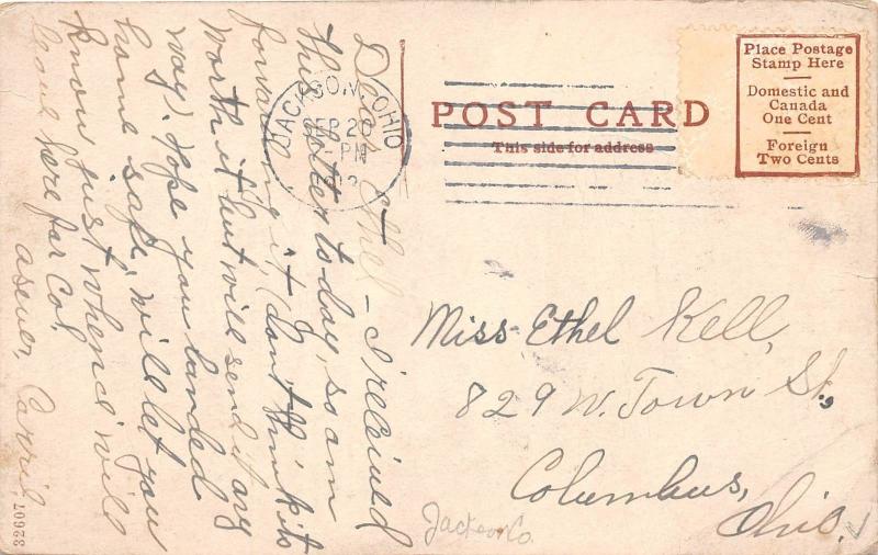 B8/ Wellston Ohio Postcard 1913 Jackson County Ohio St Stores City Hall