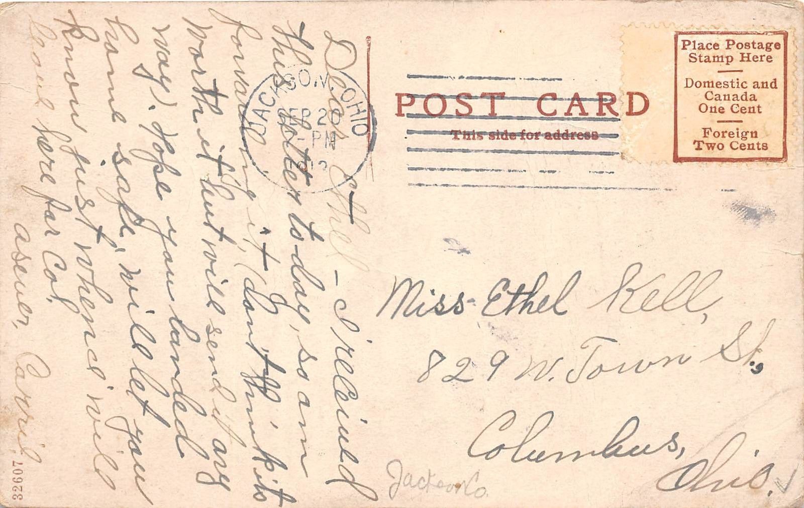 B8/ Wellston Ohio Postcard 1913 Jackson County Ohio St Stores City Hall