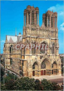 Modern Postcard Cathedral of Reims Facade West and North Coast