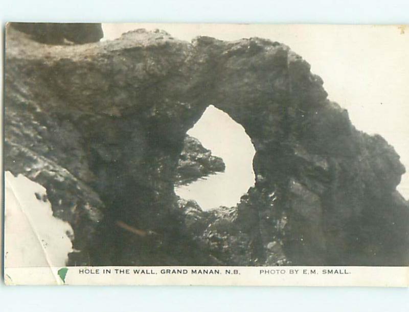 1936 rppc HOLE IN THE WALL IN GRAND MANAN New Brunswick NB CANADA t3136