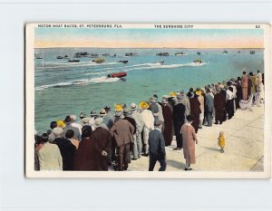 Postcard Motor Boat Races, St. Petersburg, Florida