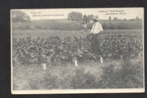 JACKSON MICHIGAN ISBELL'S TEST FARM FARMING BEETS ONIONS CELERY VINTAGE POSTCARD