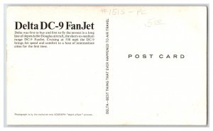 Delta Airlines DC-9 FanJet Lenticular 3-D Xograph UNP Long Postcard O21