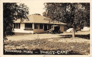 RPPC Tourist's Rest Camp, Moorhead, Minnesota Roadside ca 1920s Vintage Postcard