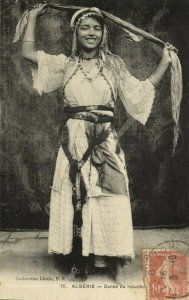 algeria, Danse du Mouchoir, Beautiful Girl Dancer (1910) Postcard