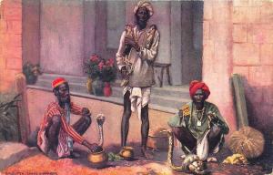 Native Life In India Calcutta Snake Charmers Raphael Tuck Postcard