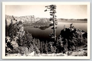 RPPC Wizard Island Crater Lake National Park Oregon Real Photo Postcard C40