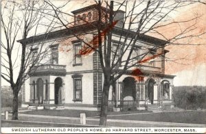 Vintage Worcester, Massachusetts Ma Postcard - Swedish Lutheran Old People Home