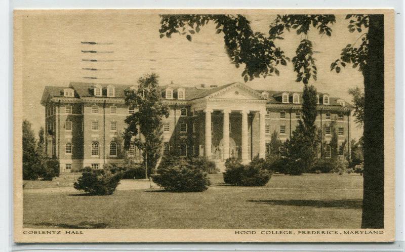 Coblentz Hall Hood College Frederick Maryland 1944 postcard