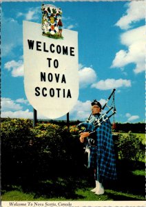 CONTINENTAL SIZE POSTCARD WELCOME TO NOVA SCOTIA CANADA