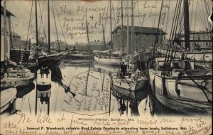 Salisbury Maryland MD Harbor Samuel P. Woodcock Real Estate Postcard