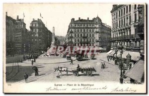 Old Postcard Lyon Place de la Republique