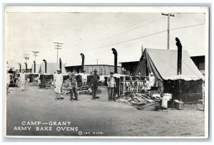 1910 Camp Grant Army Bake Ovens Rockford Illinois IL Military Antique Postcard