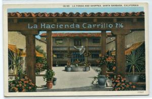 La Fonda Shoppes Shops Santa Barbara California 1920s postcard