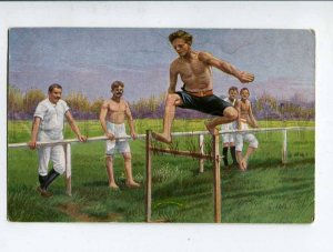 3056392 Semi-nude Athlete jumps Vintage colorful PC