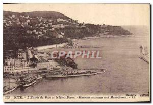 Old Postcard Nice L & # 39Entree The Harbor And The Boat Mont Boron