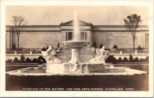 Real Photo Postcard Fountain of the Waters The Fine Arts Garden Cleveland Ohio