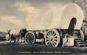 COVERED WAGON Kearney, Nebraska Buffalo Co. Lincoln Hwy c1930s Vintage Postcard