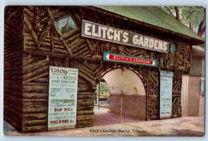 Denver Colorado CO Postcard Elitch's Gardens Exterior View c1910 Vintage Antique