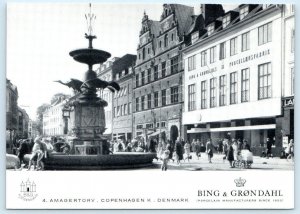 COPENHAGEN, DENMARK ~ Street Scene BING & GRONDAHL Porcelain 4x6 Postcard