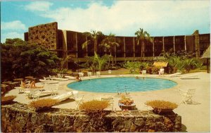 Kona Inn Kailua Kona Hawaii Mauna Loa Wing Pool Hotel Motel Vintage Postcard 