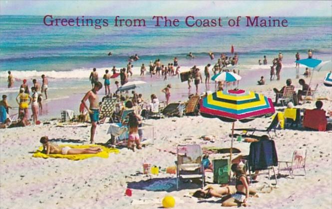 Greetings From The Coast Of Maine Beach Scene