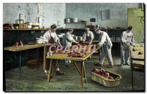 Postcard Old Army Infantry Interieur d & # 39A Butchers kitchen